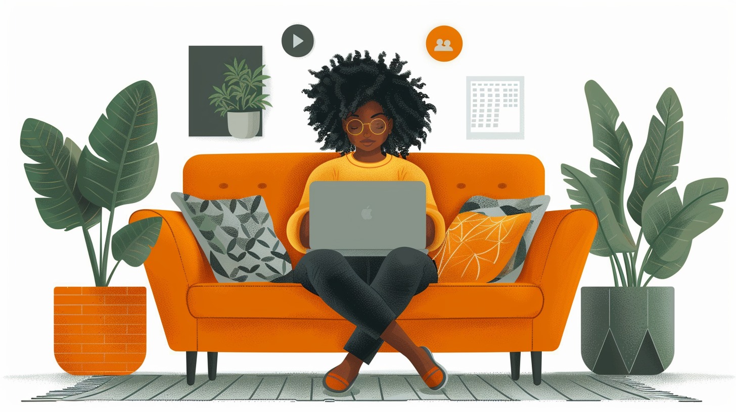 Remote employee works