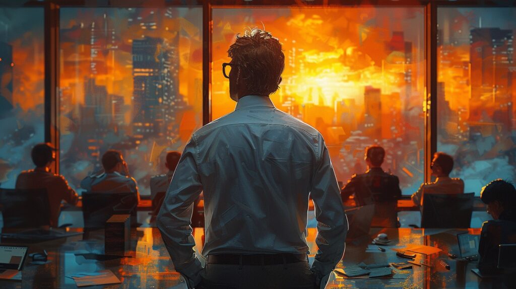 CEO leading a growing team
